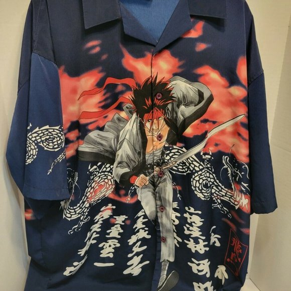 Veezu Millenium Gear Swordsman Button-Up Collared Shirt Size XL - Picture 5 of 7